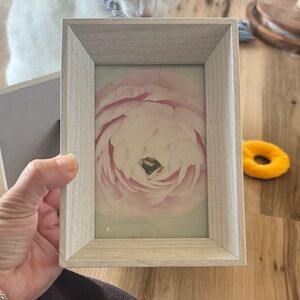 Wooden Frame with Pink Floral Print